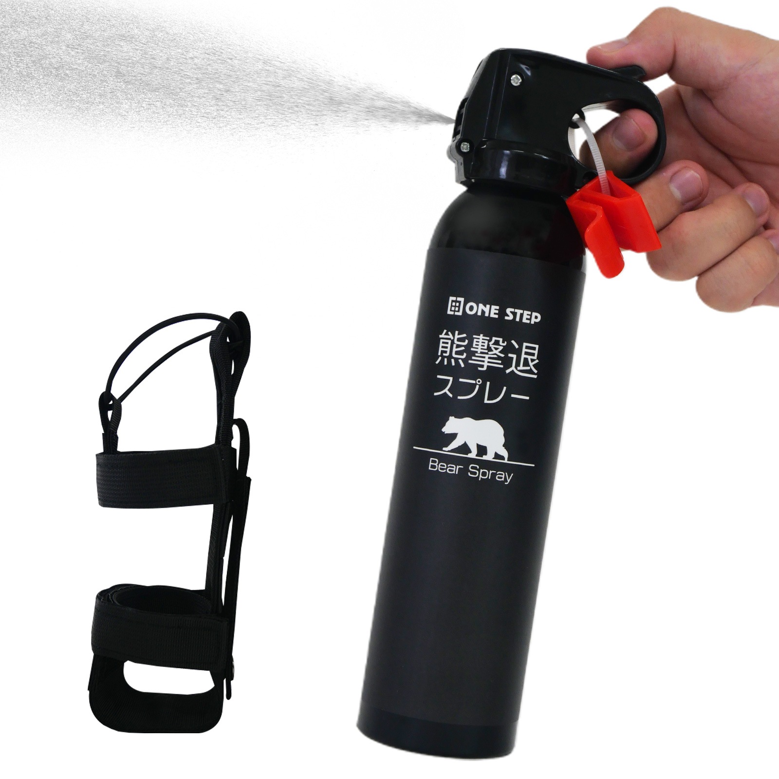 熊撃退スプレー熊よけスプレー 熊スプレー  ホルダー付 260ml  熊対策 熊 忌避剤トウガラシ 安全ロック 送料無料 ※北海道、沖縄県、離島を除く【ロジ発送】 | 