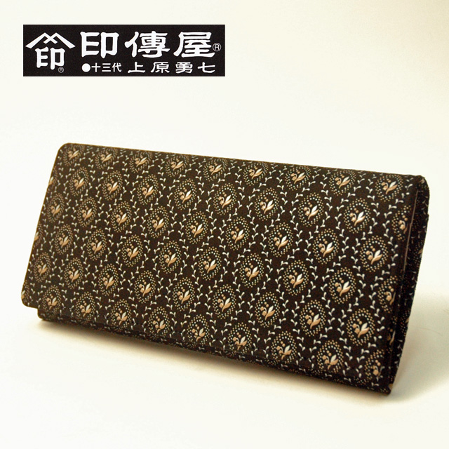 日本製 印伝 ロングがま口財布 ベージュ 鹿革 漆 日本製 印伝 ロングがま口財布 ベージュ 鹿革 漆 日本製 印伝 ロング