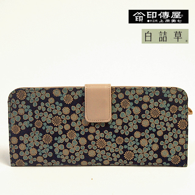 印傳屋（INDEN-YA） 印伝 白詰草 長財布 財布 多色刷り 更紗 手作り