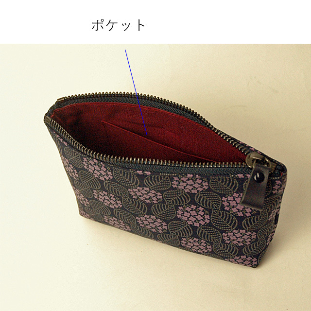 印傳屋（INDEN-YA） 印伝ポーチ レディース みその 鹿革 漆甲州印伝