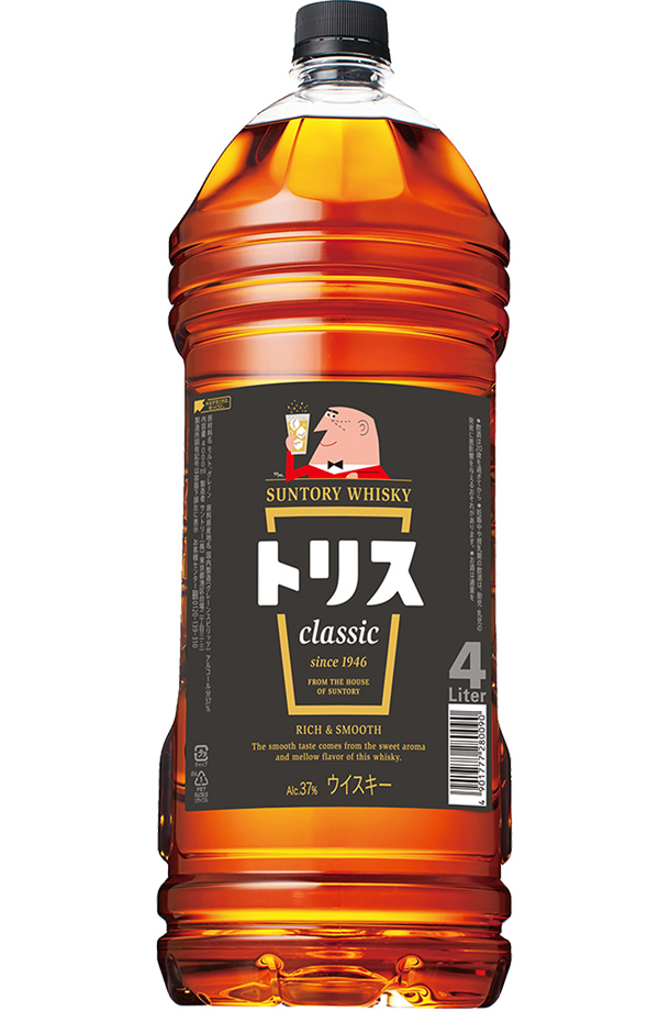 ウイスキー サントリー トリス クラシック 37度 4000ml（4L） 4本 1ケース ペットボトル 洋酒 包装不可 他商品と同梱不可 :  aaa0160 : 酒類の総合専門店 フェリシティー - 通販 - Yahoo!ショッピング