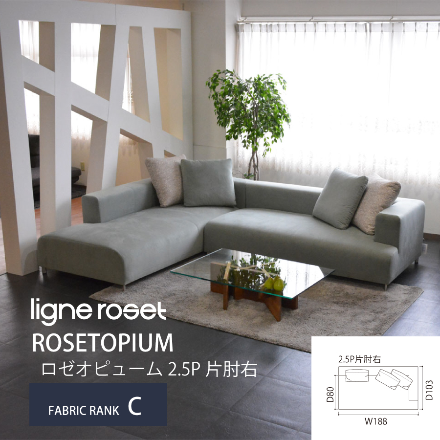 ロゼオピューム rosetopium リーンロゼ ligneroset 片肘右ソファ 2人掛け大 モダン コンテンポラリー スタイリッシュ  ポケットコイル