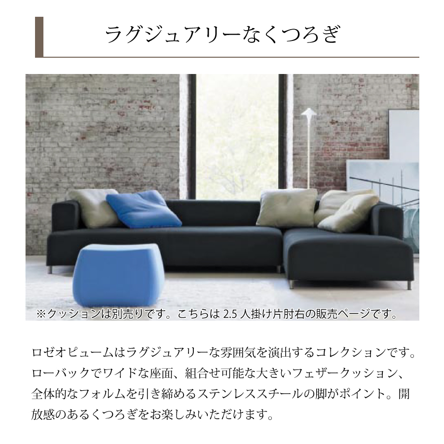 ロゼオピューム rosetopium リーンロゼ ligneroset 片肘右ソファ 2人掛け大 モダン コンテンポラリー スタイリッシュ  ポケットコイル