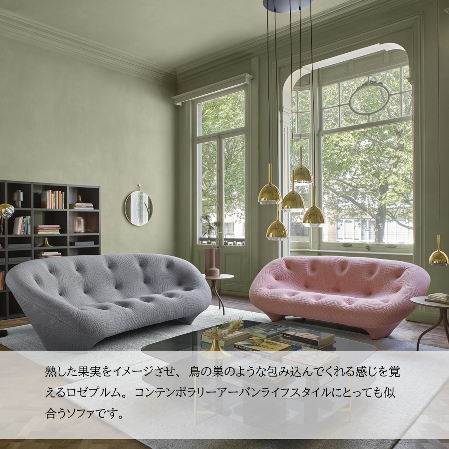 ソファ 2人掛け プルム 2Pプチ リーンロゼ おしゃれ デザイナーズ モダン ロゼプルム ploum ligneroset デザイナーズ  スタイリッシュ フロアソファ