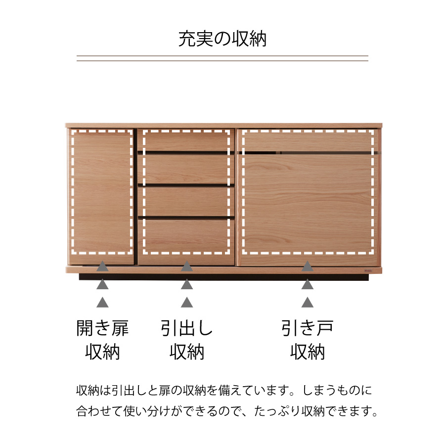 ストレージ150 サイドボード リビングボード 150cm 引出し収納