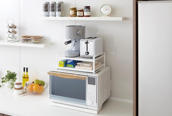 レンジ上ラック タワー ホワイト キッチンタワーシリーズ 07938