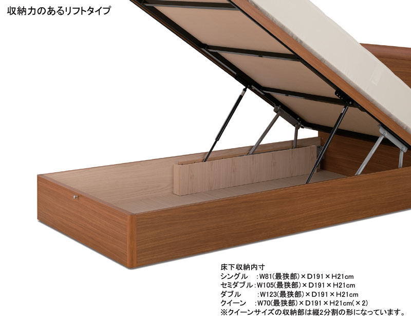 収納付きダブルベッド リフトアップ式 日本ベッド SELLRS セラーズ ダブルベッド リフトアップタイプ