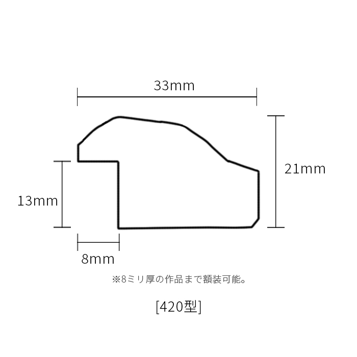 【タテヨコ合計1001〜1100mmまで】 オーダーフレーム 420型 ゴールド/シルバー 前面UVカットアクリル仕様  ※注文後のキャンセル・返品交換不可