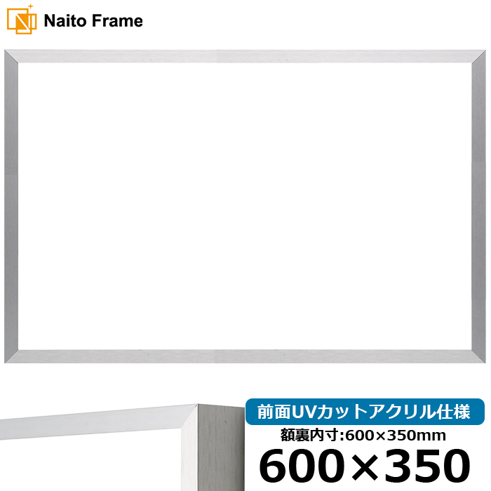 横長額縁 NS003/シルバー（09-SA117） 600×350mm 前面UVカットアクリル仕様 ラーソン・ジュール