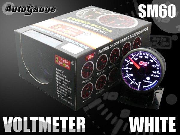 オートゲージ 電圧計 SM60Φ ホワイトLED