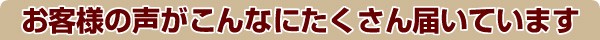 お客様の声がこんなにたくさん届いています▼