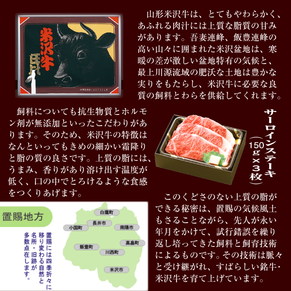 肉 牛肉 サーロイン 米沢牛 ギフト 450g ステーキ｜e-giftshop2｜04