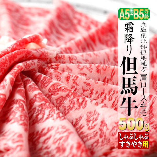 肉 牛肉 牛肩ロース 牛モモ 但馬牛 ギフト 500g すき焼き