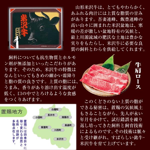 肉 牛肉 牛肩ロース 米沢牛 ギフト 600g すき焼き｜e-giftshop3｜03