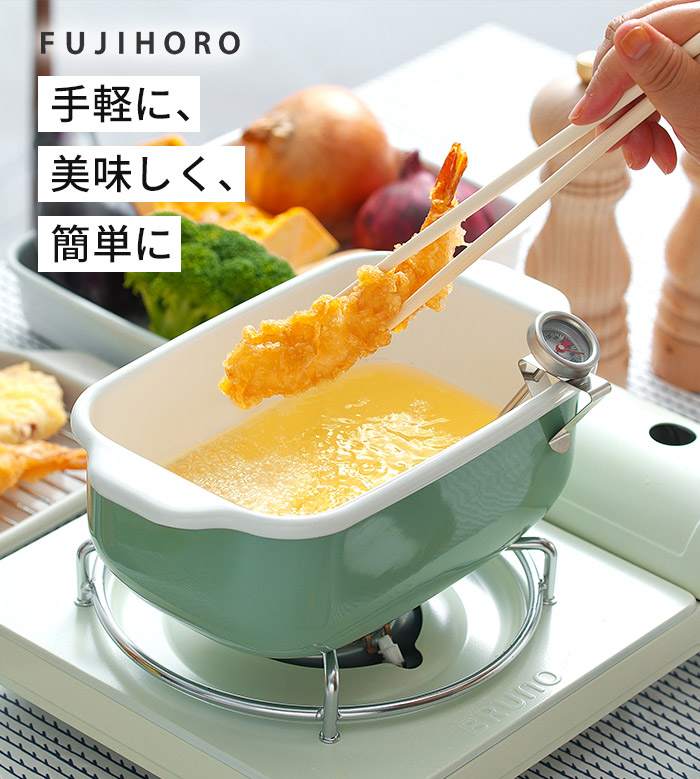 【正規品】 天ぷら鍋 富士ホーロー 角型天ぷら鍋 TP-20K 琺瑯 揚げ鍋 てんぷら鍋 ほうろう 温度計付き 関連画像3