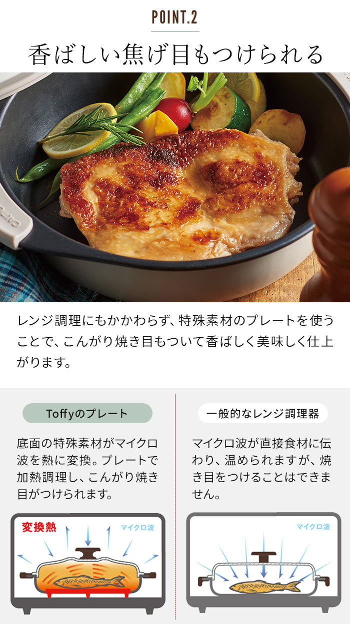 Toffy 電子レンジ用グリル鍋 K-MW4 電子レンジ調理器 魚焼き器 電子 
