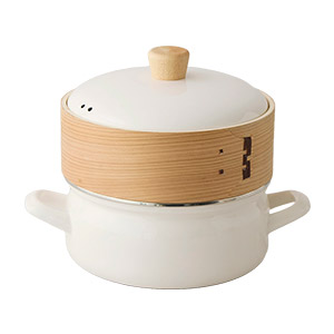 Country Dream 琺瑯　両手鍋 未使用 昭和レトロ　蒸し器　せいろ Country Dream 琺瑯 両手鍋 未使用 昭和レトロ 蒸し器 せいろ