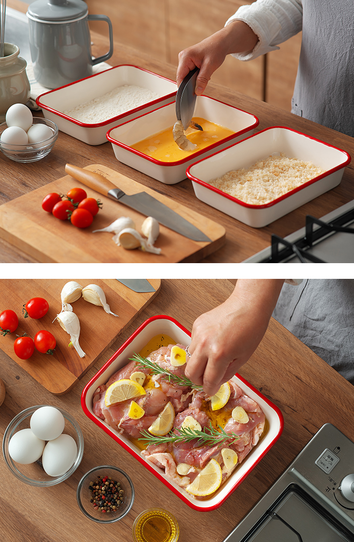 Honey Ware 正規品 富士ホーロー ホーロー揚げ物バット5点セット BM-3V
