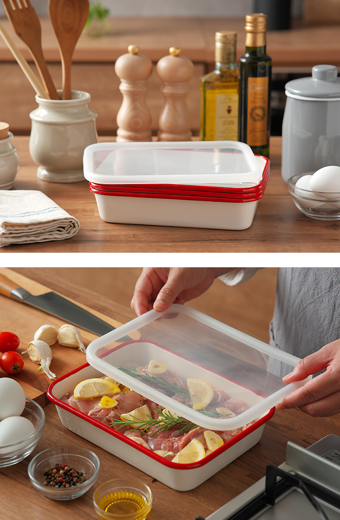 Honey Ware 正規品 富士ホーロー ホーロー揚げ物バット5点セット BM-3V