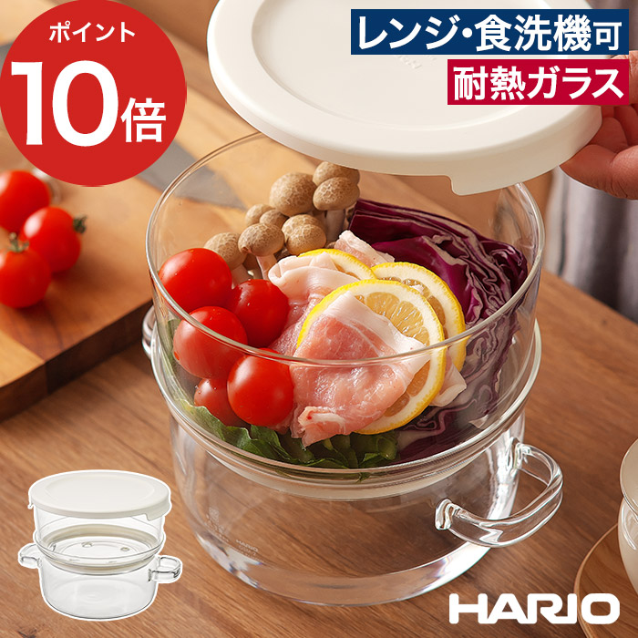 HARIO（ハリオ） ガラスのある生活 ガラスのせいろ蒸し器 GSM-2-OW