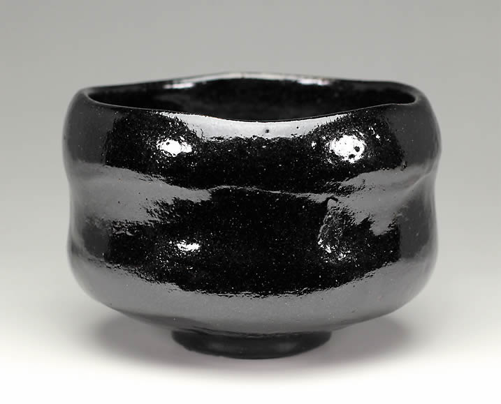 吉村楽入 楽入窯製 黒楽茶碗「鉢開」写【定番】 : 心斎橋花房ヤフー店