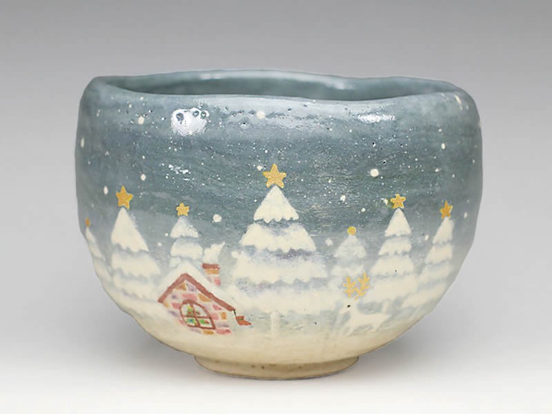 茶器/茶道具　抹茶茶碗　クリスマス 楽茶碗　聖夜　吉村楽入作　（楽焼き） 楽天市場】【茶器/茶道具 抹茶茶碗 クリスマス】 楽茶碗 クリスマス