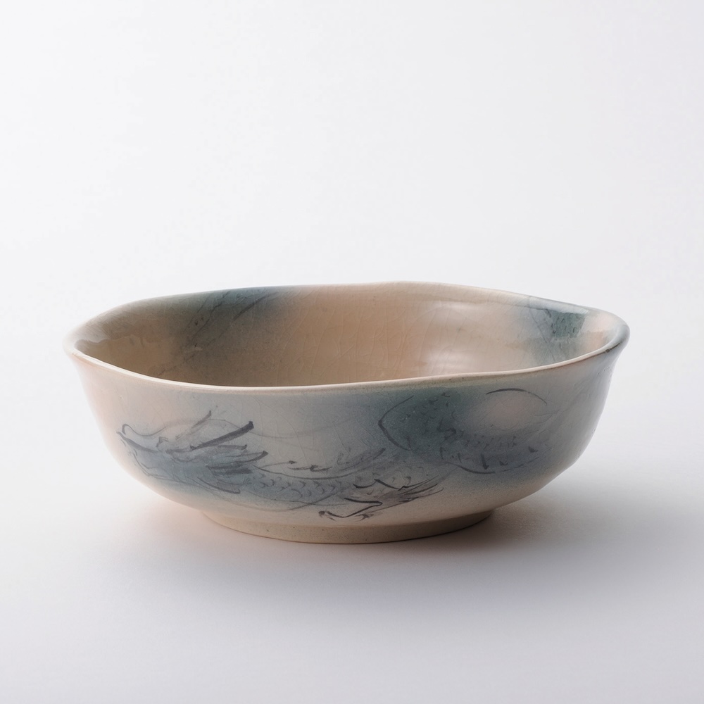 吉村楽入 2024年新春作品 龍の絵 菓子鉢 楽入窯製 : 心斎橋花房ヤフー