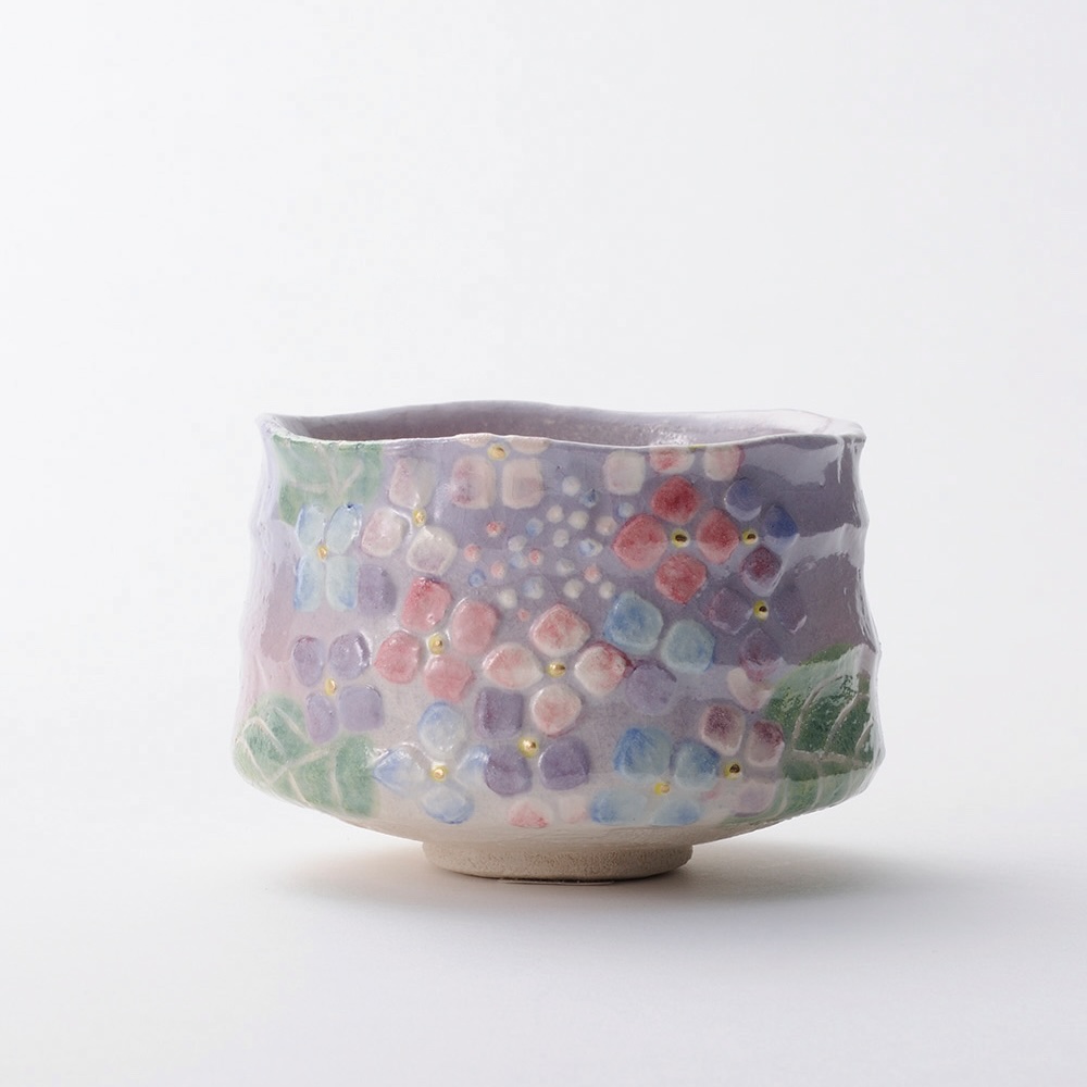 吉村楽入 2024年新春作品 紫陽花 季節茶碗 楽入印 : 心斎橋花房ヤフー