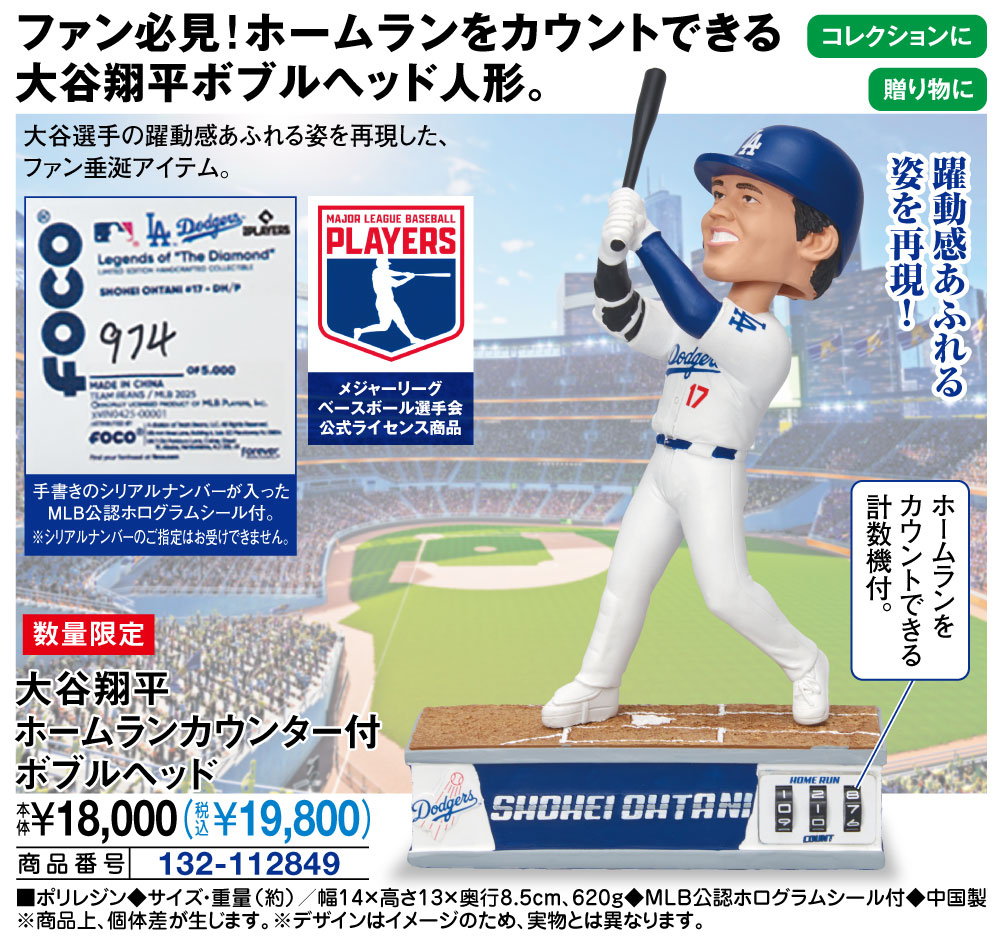 大谷翔平ホームランカウンター付ボブルヘッド : はぴねすくらぶYahoo