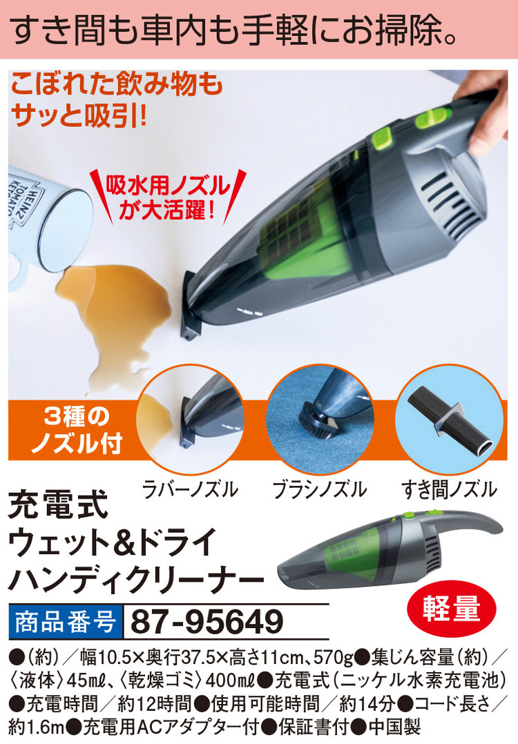 充電式ウェット&ドライハンディクリーナー |  | 01