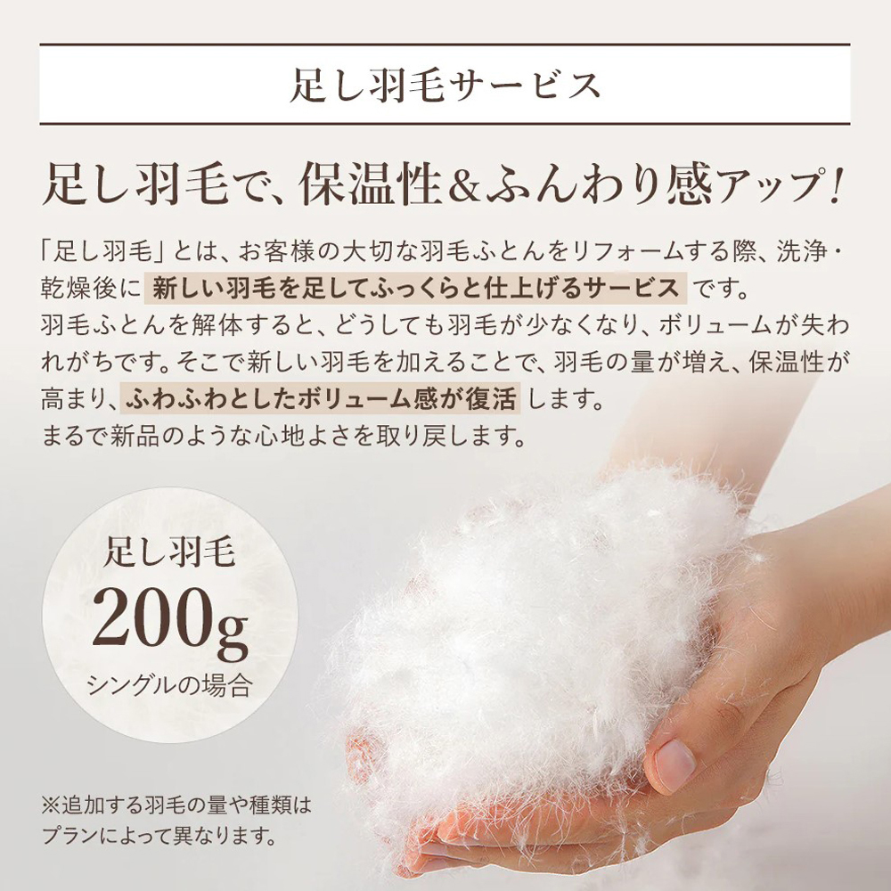 羽毛布団リフォーム用キット シングル×2セット |  | 02