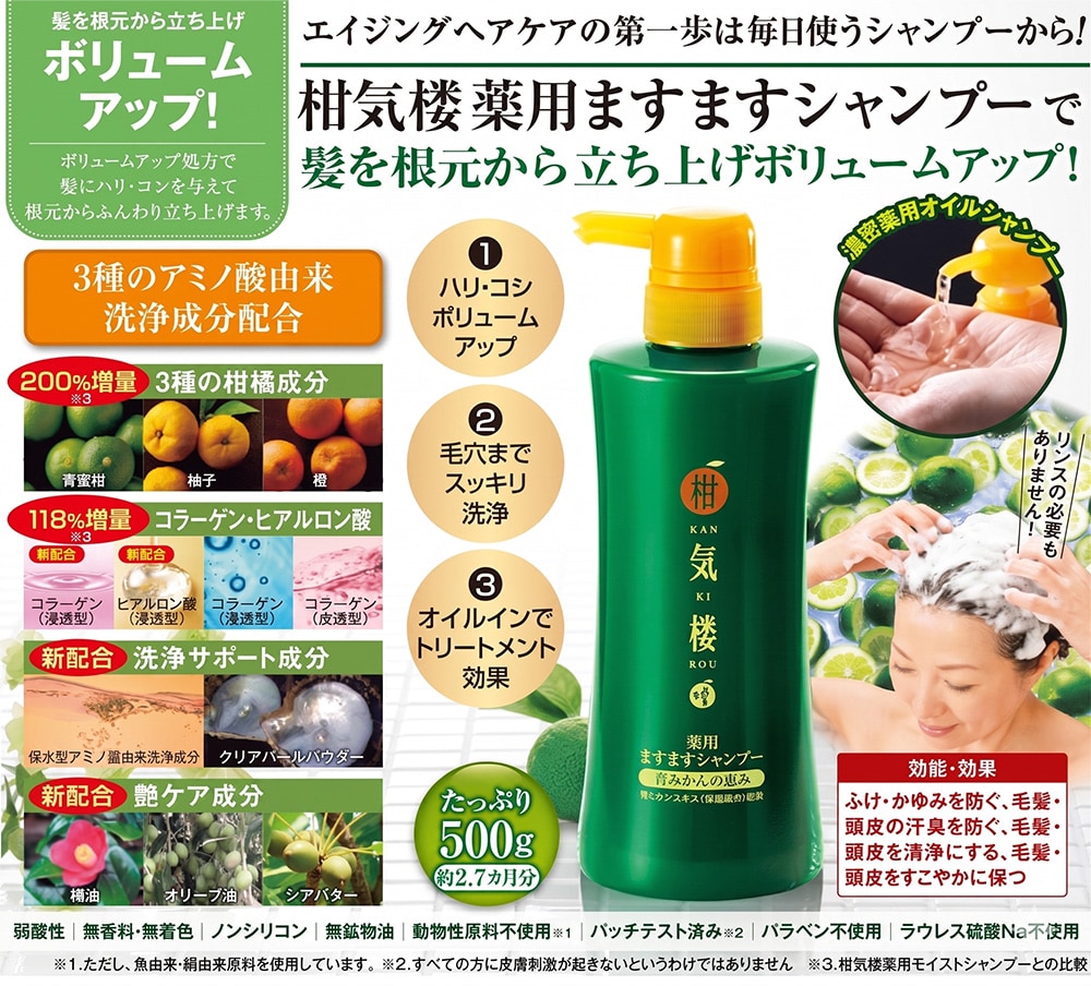 柑気楼 薬用ますますシャンプー 2本組【タイムセール】 6月8日（月）16