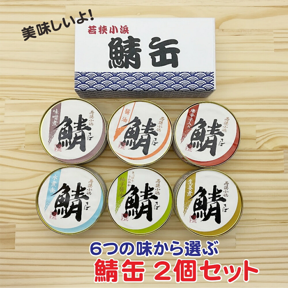 6つの味から選ぶ！鯖缶 2個ギフトセット 箱入り 鯖街道 さば缶