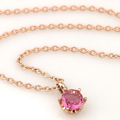 Red string K10/チタン ピンクトルマリン ネックレス (耐金属