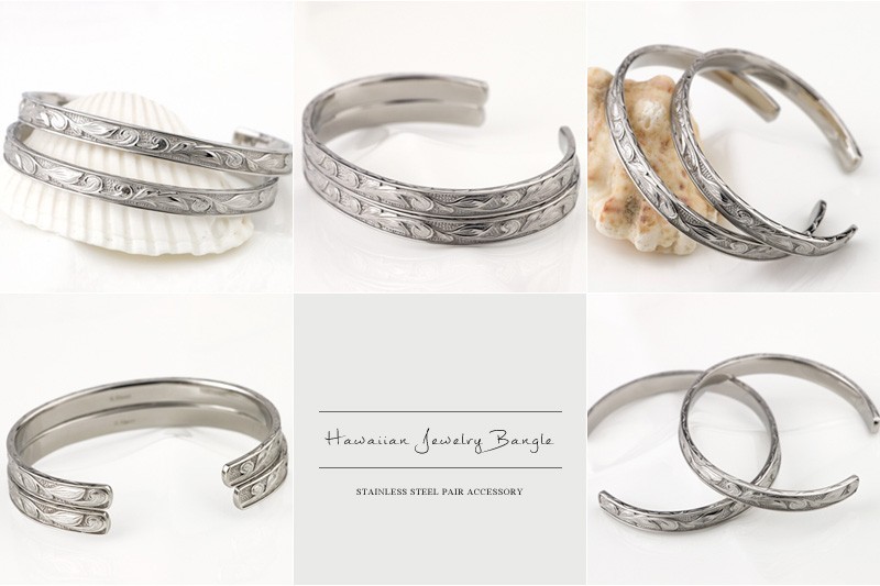 ハワイアン ジュエリー スクロール サージカル ステンレス スチール(316L) 波 Nalu ナル ジュエリー