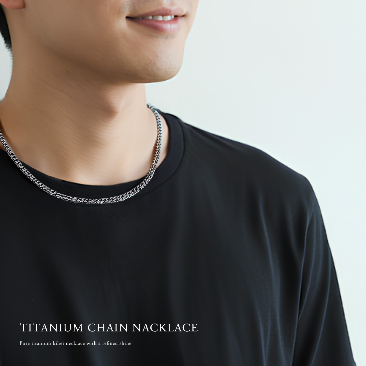 Red string 喜平ネックレス チタン メンズ チェーン シルバー 50cm 幅