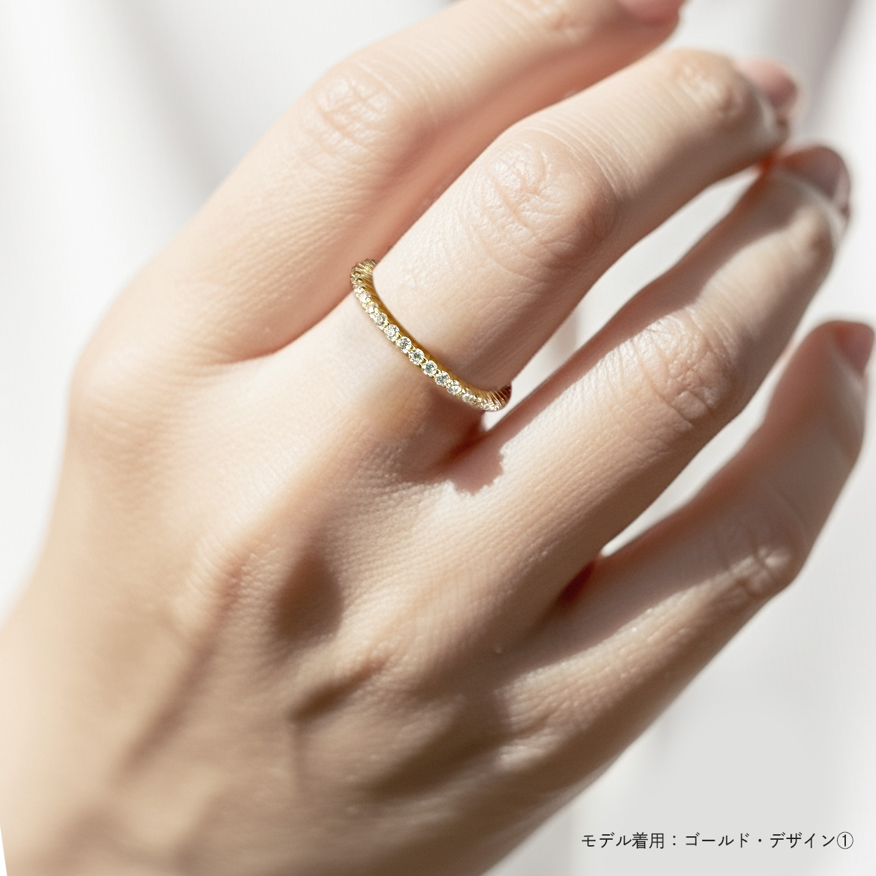 Red string フルエタニティ モアサナイト リング 指輪 ピンク