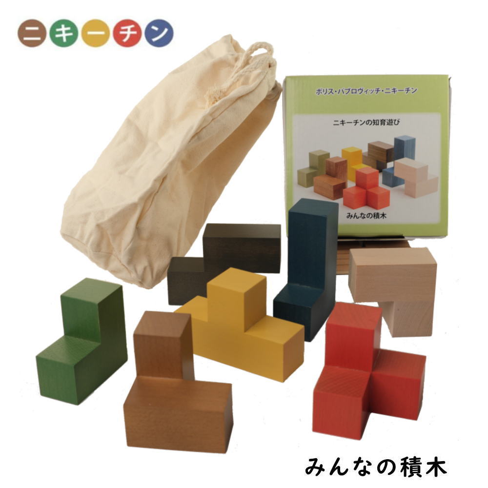みんなの積木 ニキーチン 積み木 【オリジナル問題図付き】 木の
