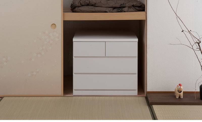 押入れたんす 幅75cm 奥行65cm 3段 ホワイト 箪笥 タンス 押入