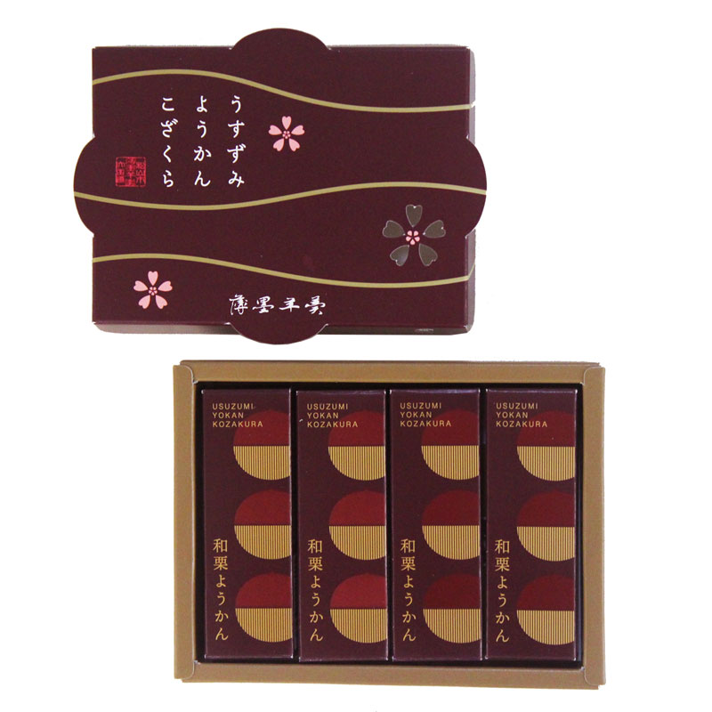 食品 グルメ スイーツ 和菓子 ようかん 羊羹 栗羊羹 栗 薄墨羊羹 こざくら 和栗 4個入り 秋冬 限定 無添加 贈り物 メール便 送料無料