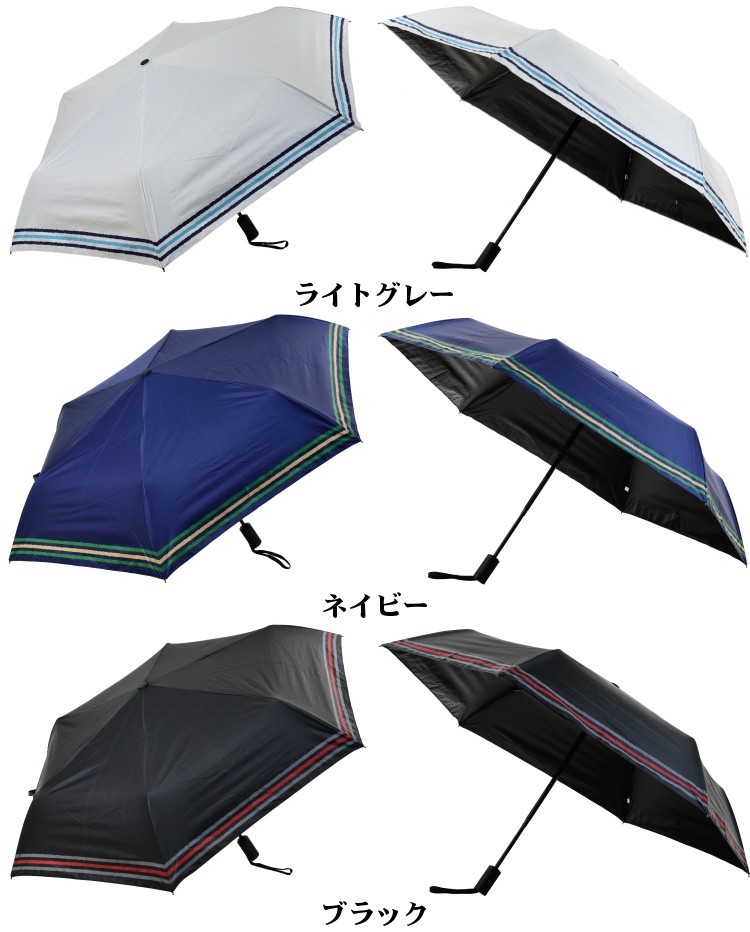 ★新品★cocca　晴雨兼用　日傘　楽折スタイル　１級遮光　遮熱　ボーダー　青 傘 メンズ 折りたたみ傘 日傘 晴雨兼用傘 軽量 自動開閉 UV
