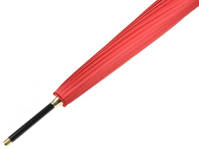傘 レディース 16本骨 長傘 前原光榮商店 カーボン 無地 寒竹手元 雨傘 TRAD-16-Carbon レッド