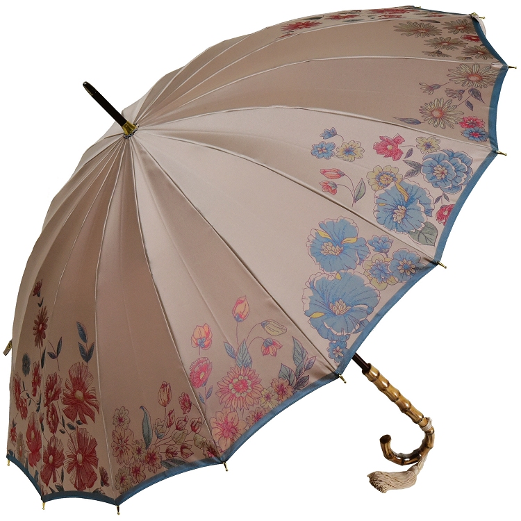 傘 レディース 長傘 前原光榮商店 カーボン 16本骨 雨傘 花柄 
