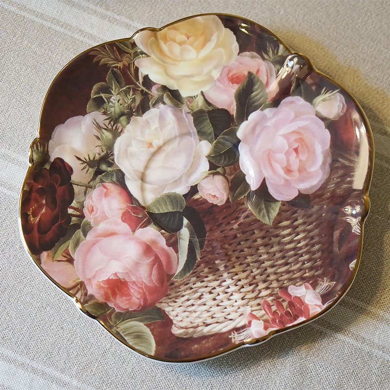 【希少27cm】英国製 Queen's コテージローズ 大皿 2枚セット 薔薇 ロイヤルアーデン ボーンチャイナ カップ＆ソーサー ローズ