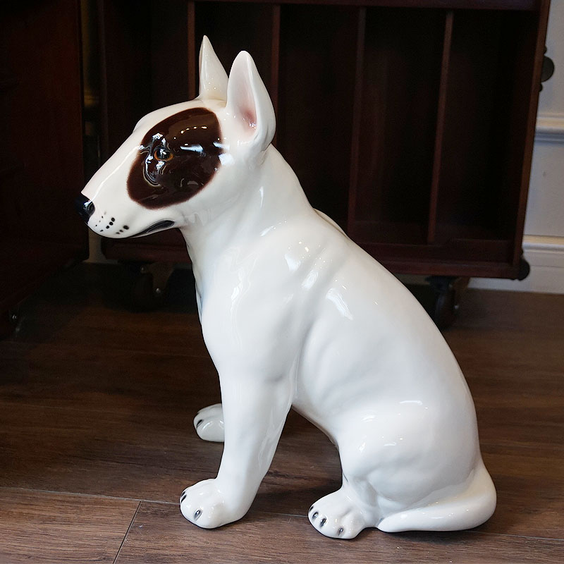 犬の置物 陶犬 陶器製 送料無料 輸入雑貨 : 0260356 : 輸入家具・雑貨