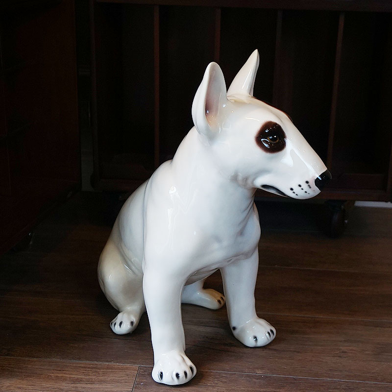 犬の置物 陶犬 陶器製 送料無料 輸入雑貨 玄関 オブジェ