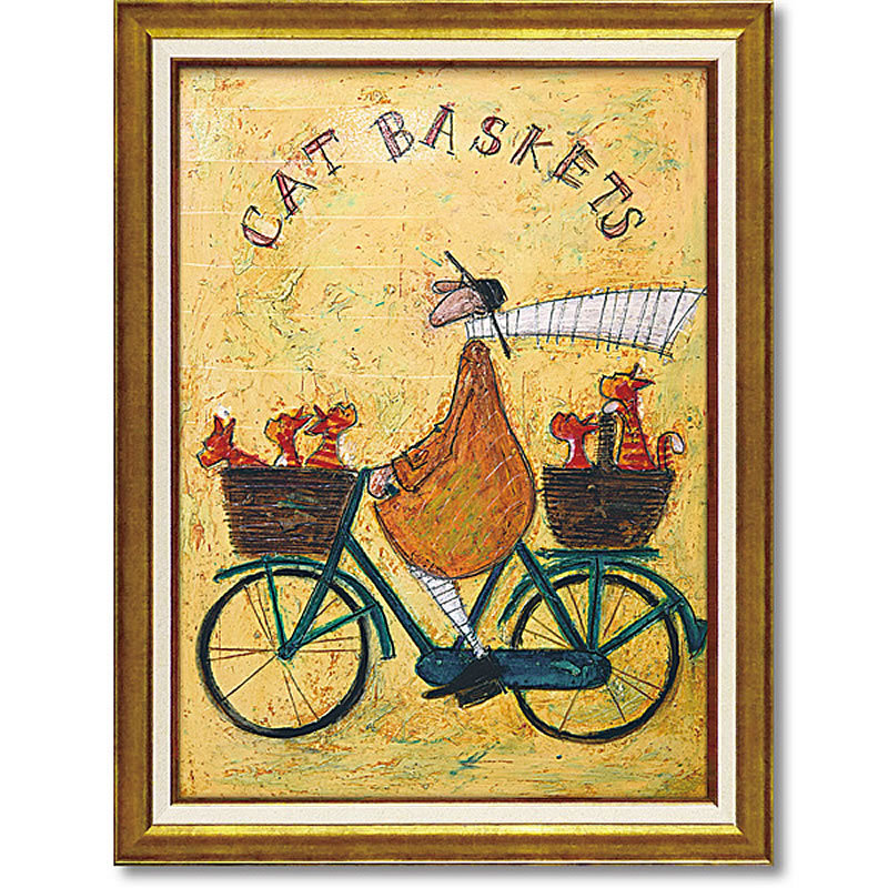 サムトフト 額絵「キャット バスケット」ST-16024 Gel加工 Sam Toft