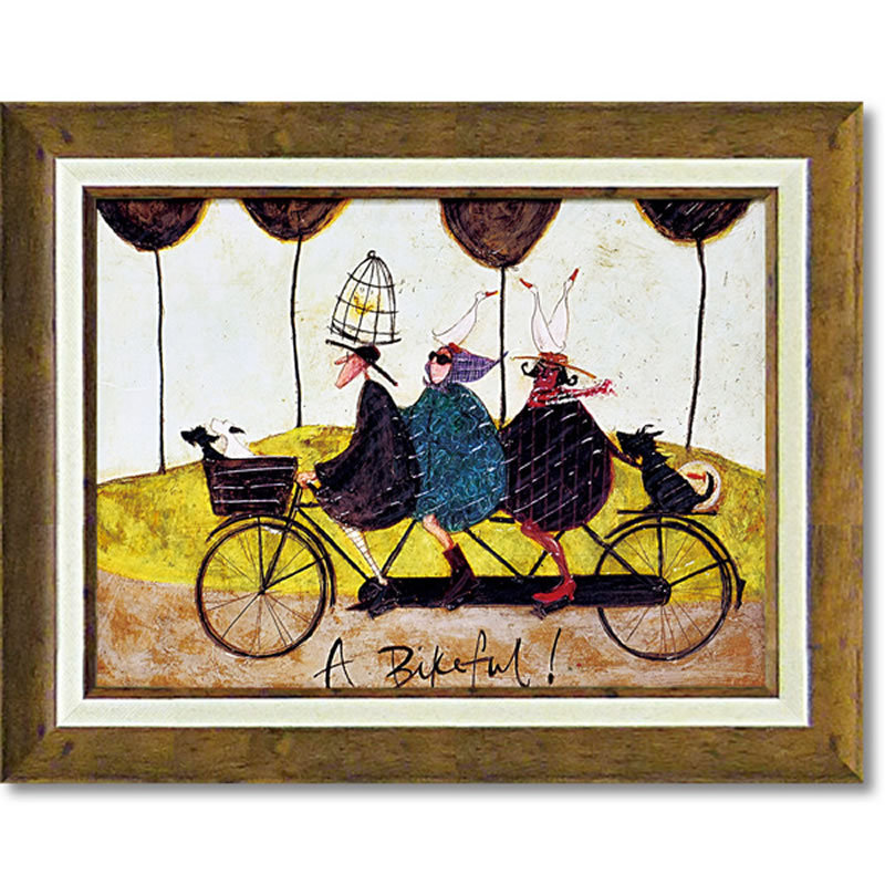 サムトフト 額絵 「バイクフル!」ST-08017 Gel加工 Sam Toft 絵画 インテリア 壁掛け 絵画 額入り おしゃれ アート