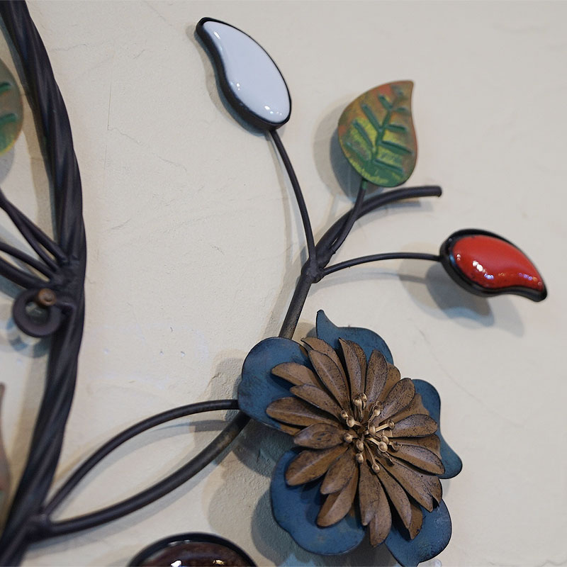 壁飾り アイアン 陶器 壁掛け インテリア雑貨 花 ウォールデコ