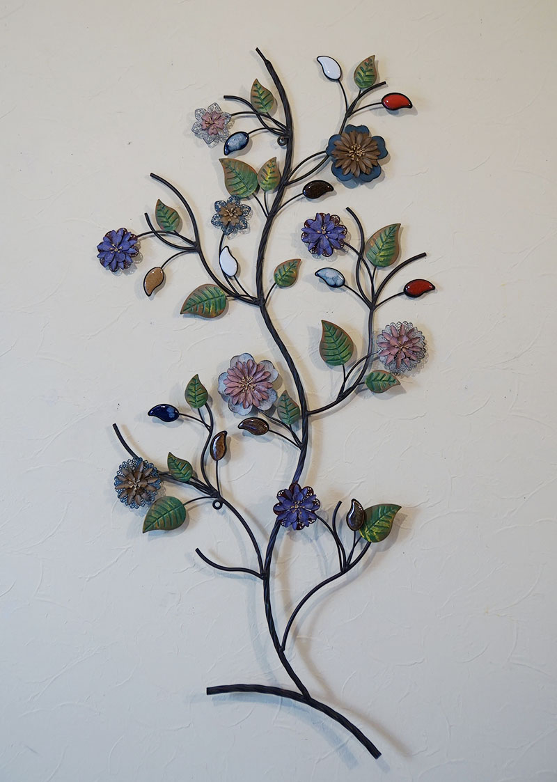 壁飾り アイアン 陶器 壁掛け インテリア雑貨 花 ウォールデコ